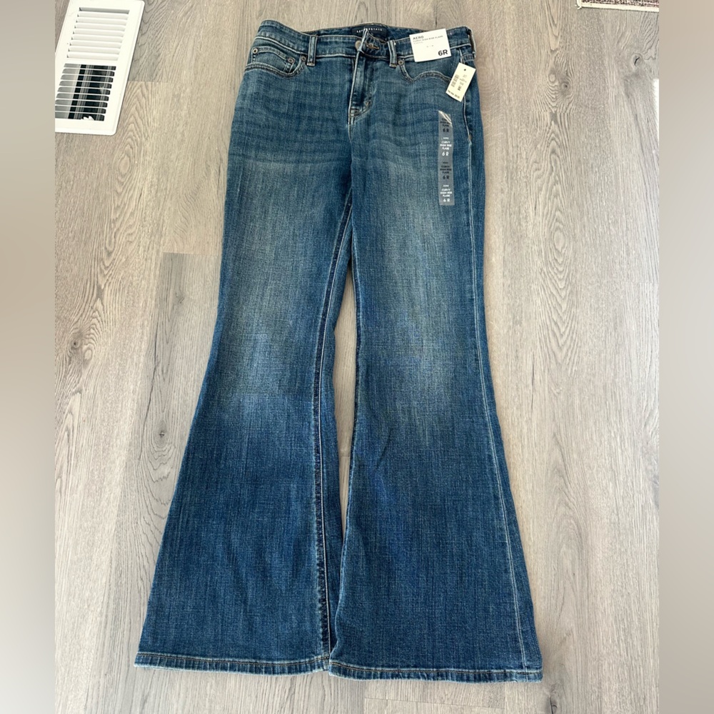 Aeropostale Women's Curvy High Rise Flare Jeans